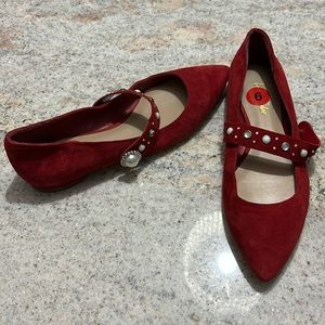 Lord & Taylor Suede Studded Ballerinas